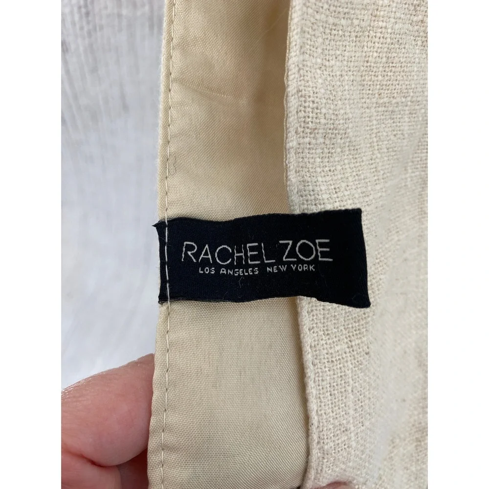 Rachel Zoe Table Runner 16x72 Beige Green Embroidered Pumpkin Farmhouse Autumn